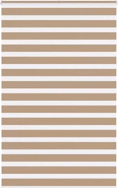 Berkfield Home Zebra Blind in Sand Brown, Polyester Fabric, W: 140 cm, H: 200 cm