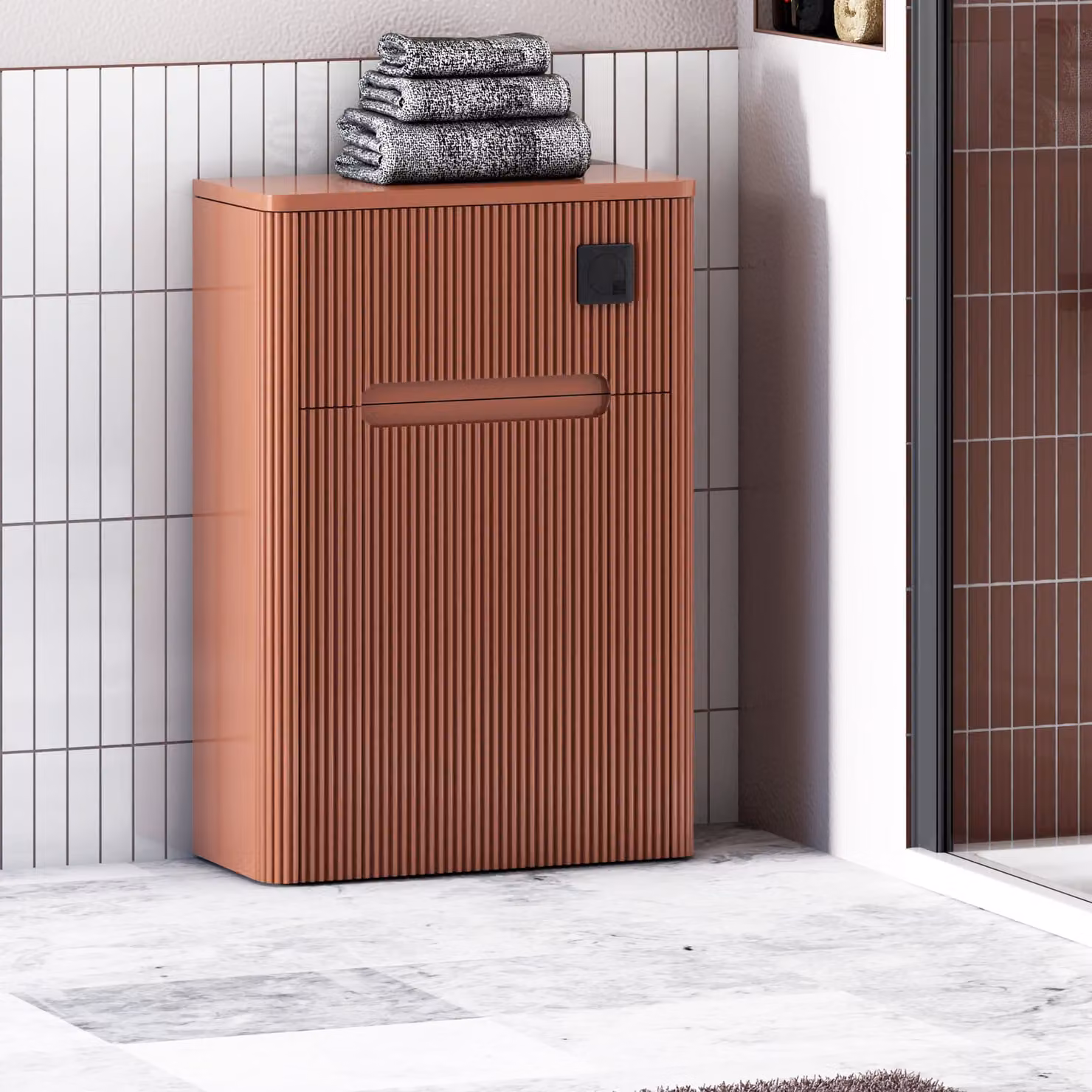 Avenza Wall Mounted Terracotta Clay Plastic WC Toilet Unit, Width: 55 cm