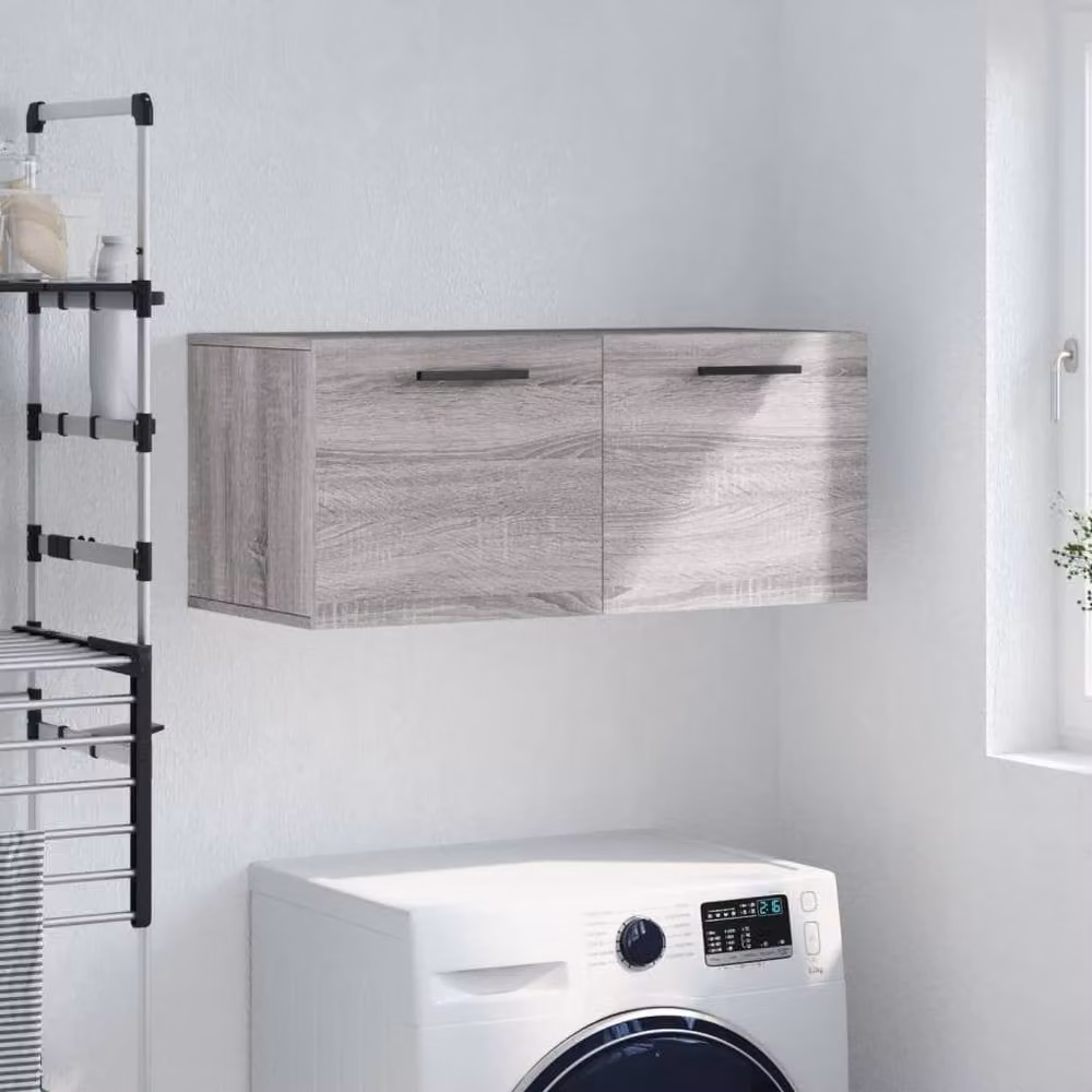 Berkfield Home Wall Mounted Cabinet in Grey Sonoma, W: 80 cm, D: 36.5 cm, H: 35 cm – 2
