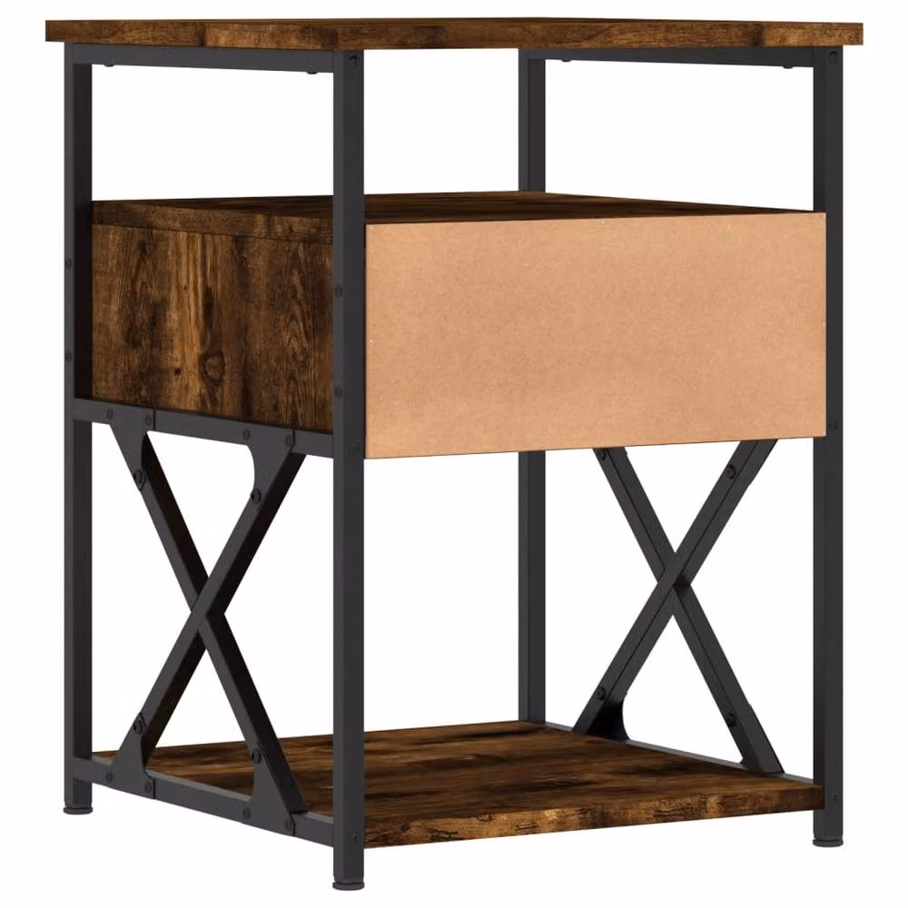 Berkfield Home Smoked Oak Bedside Cabinet in Brown, W/D/H: 40 x 42 x 55 cm – 6