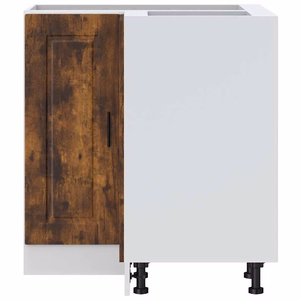 Berkfield Home Porto Smoked Oak Kitchen Corner Base Cabinet in Brown, W/D/H: 75.5 x 75.5 x 81.5 cm – 2