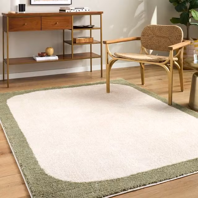 Livabliss Fossay Shag Washable Modern High Pile Rug in Green, W/D/H: 160 x 215 cm – 1