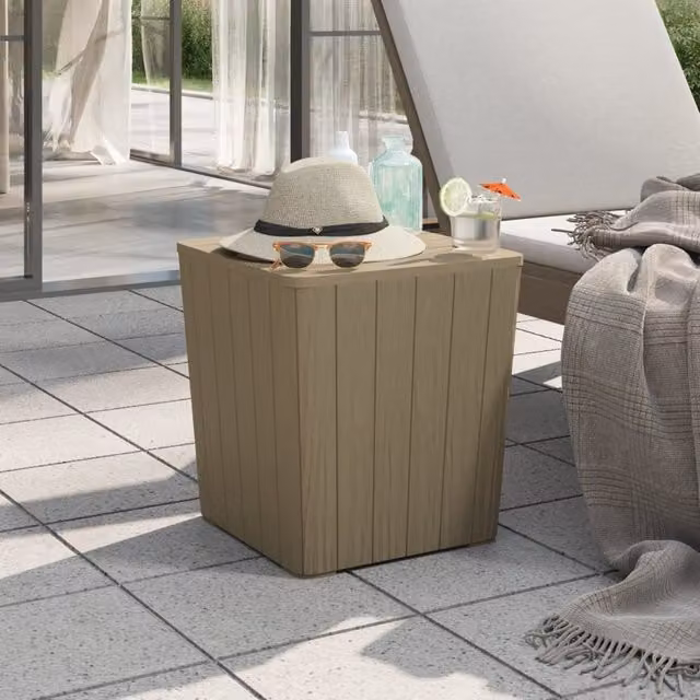 Berkfield Home Modern Garden Table with Removable Lid and Cushion Storage in Brown Polypropylene – 1