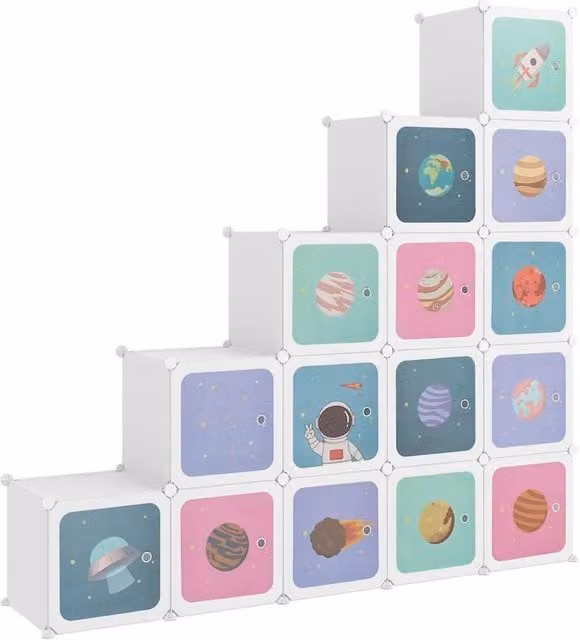 Berkfield Home White 15 Cube Storage Cabinet for Kids