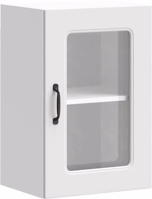 Berkfield Home Kalmar White Wall-Mounted Kitchen Cabinet with Glass Door and Internal Shelves