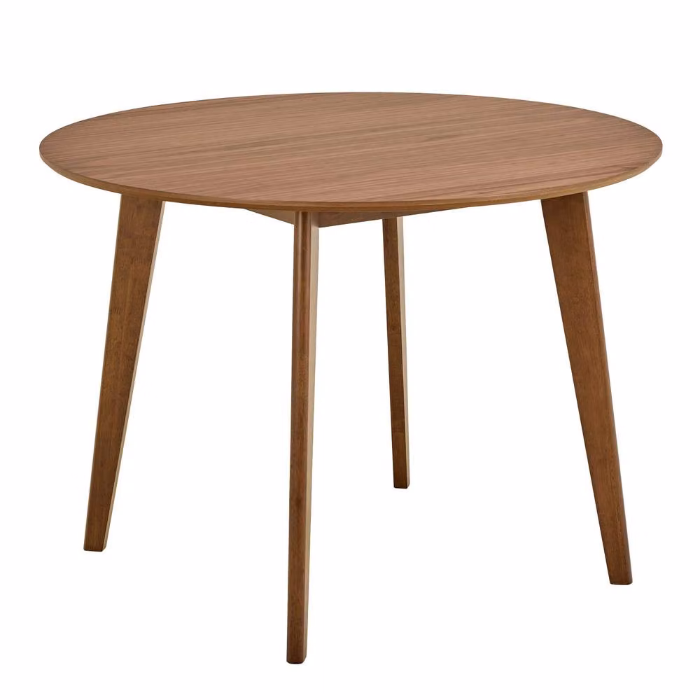 Wyld Haus Saffron Small Round Dining Table in Walnut Effect Natural Brown – 3