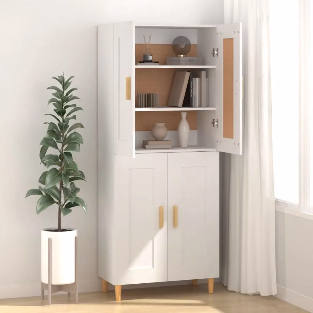Berkfield Home Classic White Sideboard in Matt MDF, W/D/H: 69.5 x 34 x 90 cm – 2