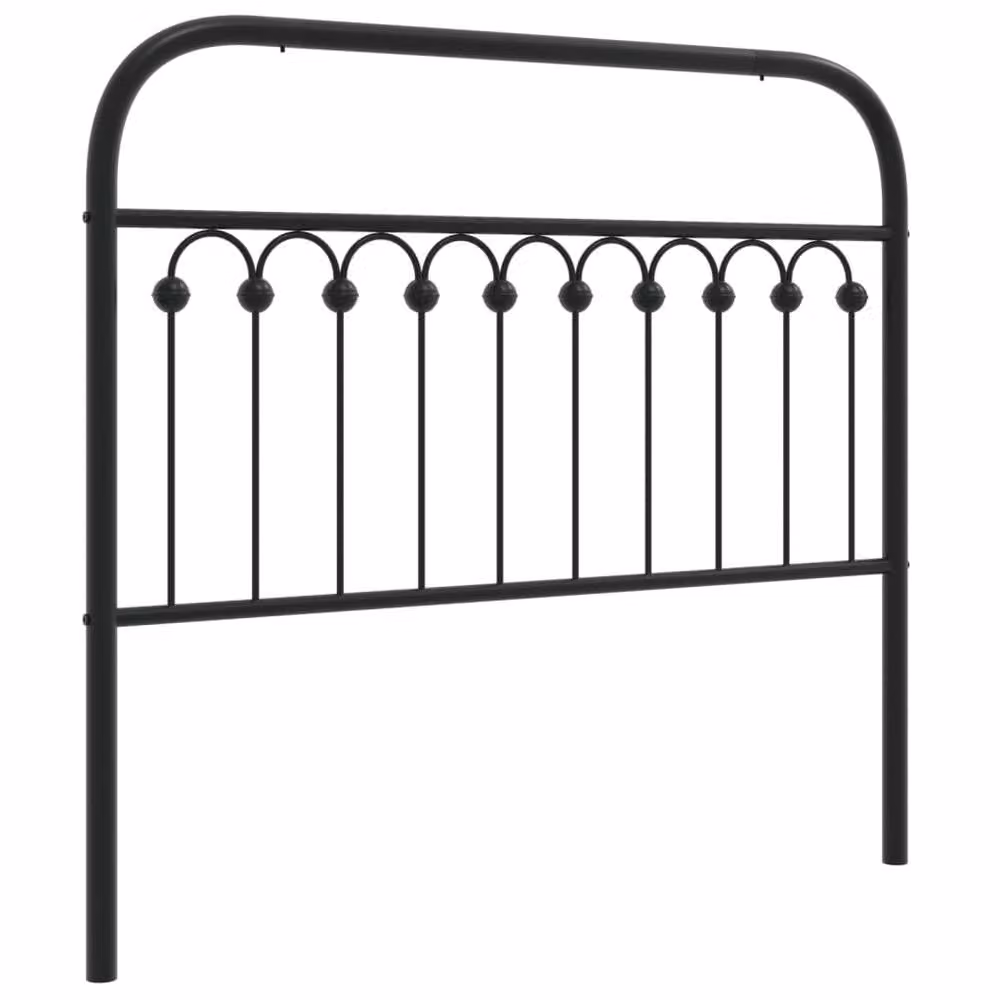 Berkfield Home Metal Headboard in Black – 3