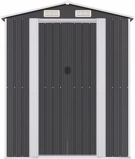 Berkfield Anthracite and Black Galvanised Steel Gable Garden Shed, W/D/H: 192 x 523 x 223 cm – 1