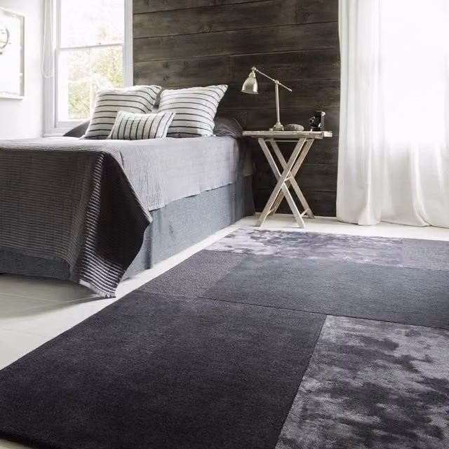The Rug Shop UK Charcoal Geometric Modern Rectangular Rug, W: 160 cm, D: 230 cm – 1