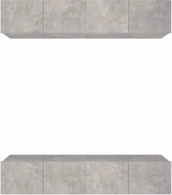 Berkfield Home Set of 4 Wall Mounted TV Cabinets in Concrete Grey, W/D/H: 80 x 30 x 30 cm – 1