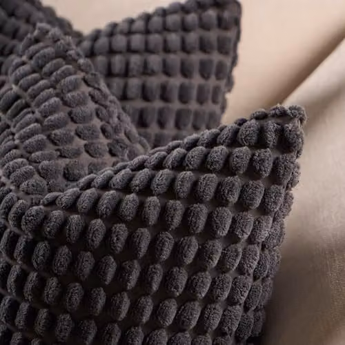 OHS Pack of 4 Bobble Textured Square Cushion Covers in Grey, W/H: 45 x 45 cm – 3