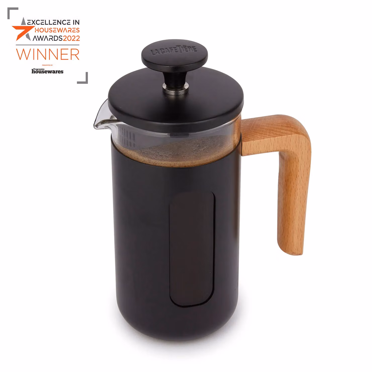 La Cafetiere Pisa Glass Cafetiere with Stainless Steel Frame, Black – 3