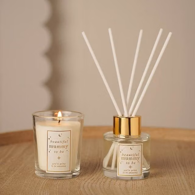 Bambino by Juliana Mummy To Be Women's Diffuser and Votive Candle Set in White, Pink and Gold – 1