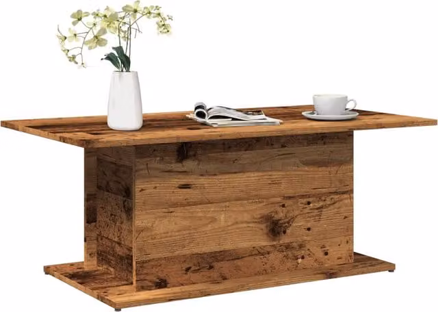 Berkfield Home Rustic Brown Coffee Table, W/D/H: 102 x 55.5 x 40 cm