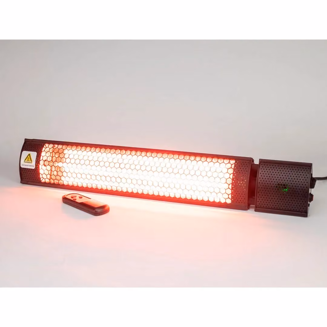 SIP Universal Halogen Heater with Remote Control in Black and Gold, W: 13 cm, D: 11 cm, H: 66 cm – 2