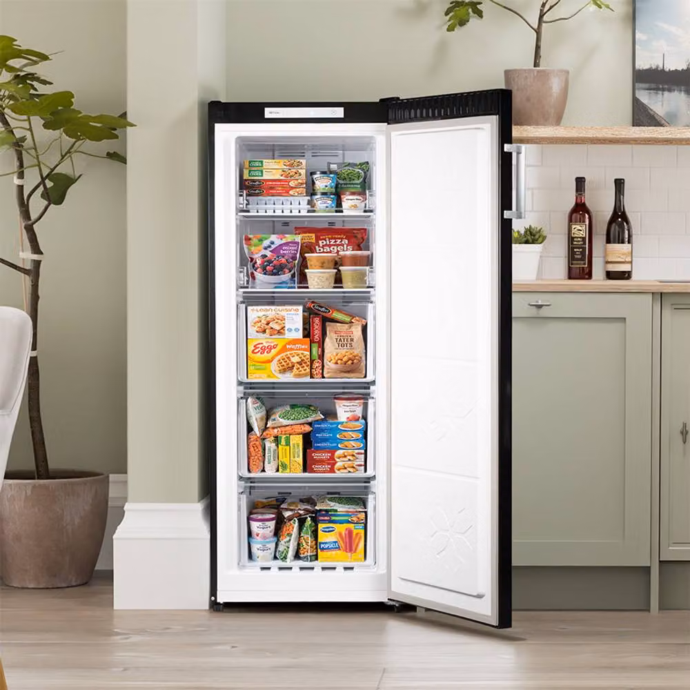 Willow 166L Total No Frost Freestanding Upright Freezer, Black – 2