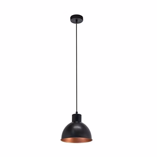 Loops Industrial Hanging Ceiling Pendant Light in Black and Copper with Adjustable Height and E27 Bulb Compatibility – 1