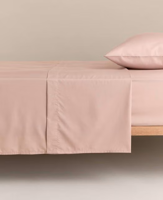 M&S Stay Cool Lyocell Rich Flat Sheet, Blush Pink, W: 200 cm x L: 200 cm