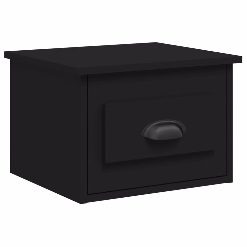 Berkfield Home Elegant Wall-mounted Bedside Cabinet in Black, W: 41.5 cm, D: 36 cm, H: 28 cm – 2