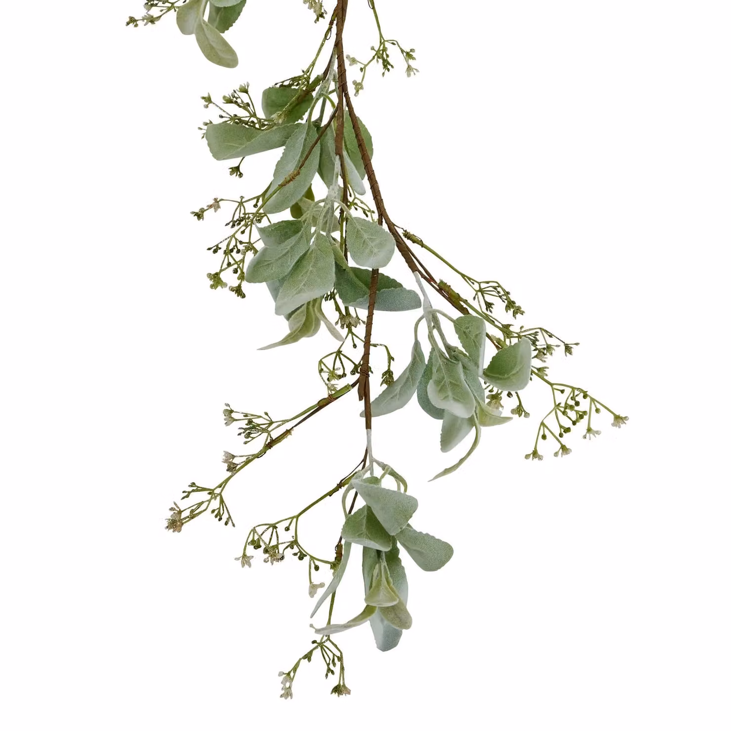 Love Lace Green Winter Garland with Lambs Ear and Wax Artificial Flowers – 1