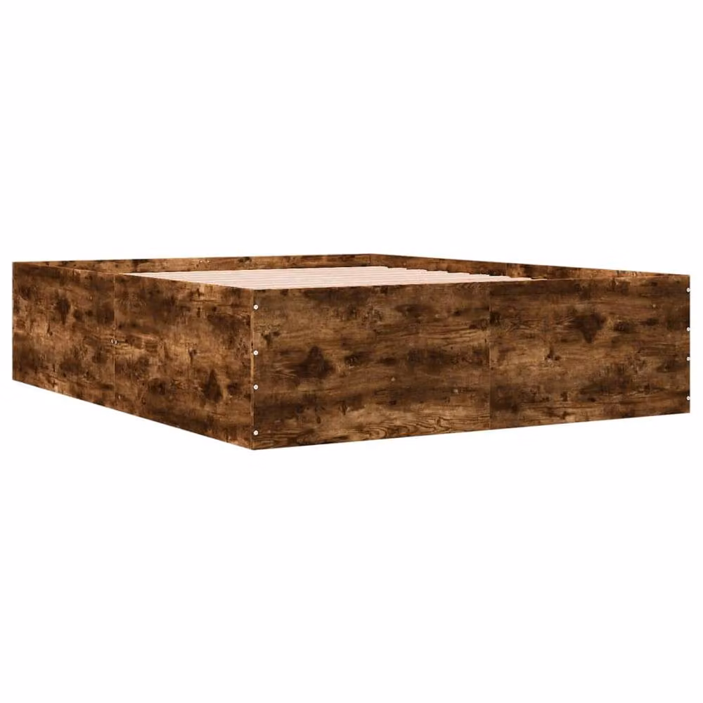 Berkfield Home King Size Bed Frame in Smoked Oak Brown, W/D/H: 150 x 200 cm – 3