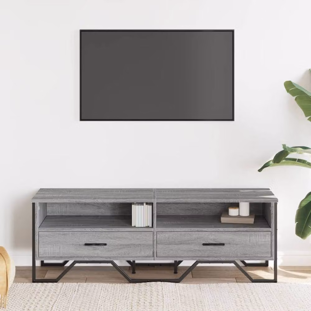Berkfield Home Grey Sonoma TV Cabinet in Engineered Wood W/D/H: 122 x 34 x 41 cm – 3