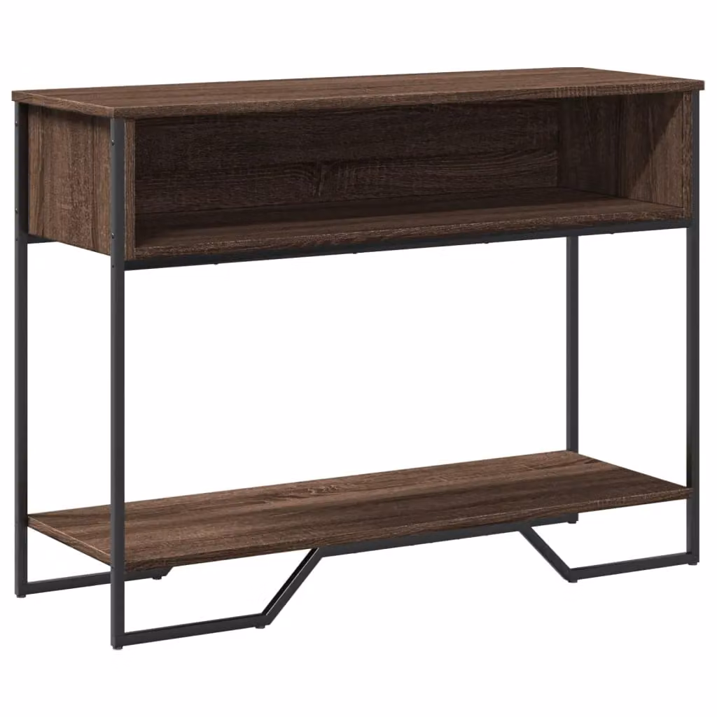 Berkfield Home Classic Console Table in Brown Oak, W/D/H: 100 x 35 x 74.5 cm – 2