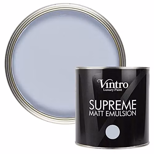 Vintro Luxury Matt Emulsion Multi Surface Paint in Georgian Sky Blue, 2.5L