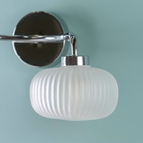 ValueLights Chrome Up and Down LED Wall Light with Glass Shades, IP44 Rated for Bathroom and Home Use – 2