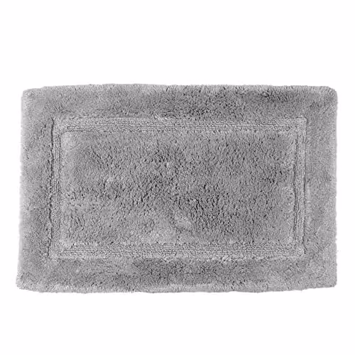Allure Bath Fashions Bamboo Cotton Non-Slip Bath Mat, Silver Grey, W: 50 cm, D: 80 cm – 1