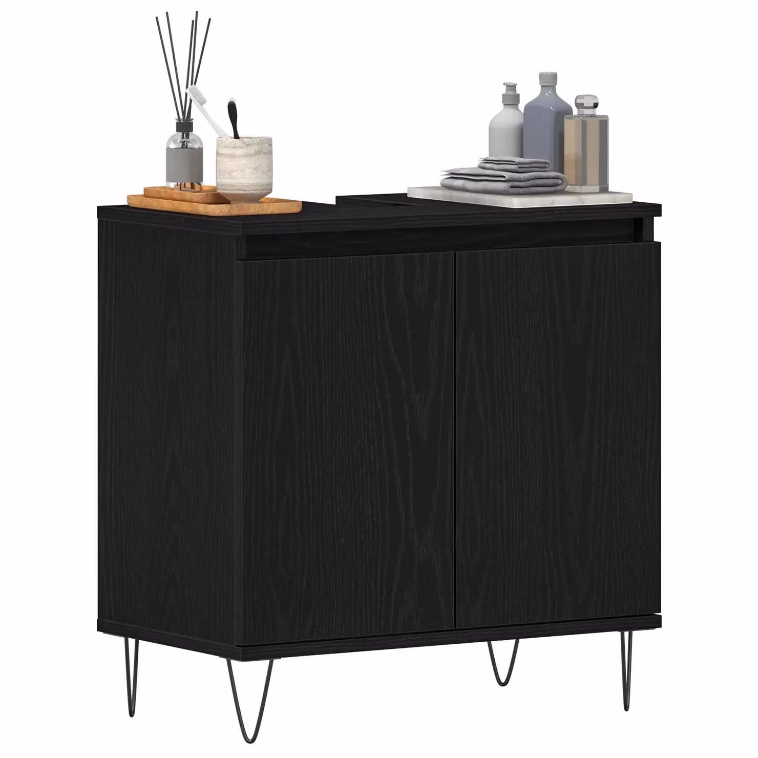 Berkfield Home Modern Black Oak Bathroom Sink Cabinet W/D/H: 58 x 33 x 60 cm – 3