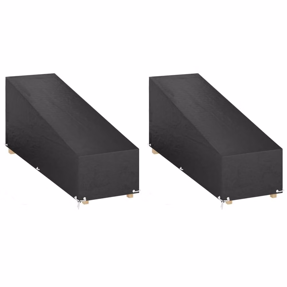Berkfield Home Sunlounger Covers, 2 Pack, Black, W/D/H: 205 x 75 x 40/70 cm – 1