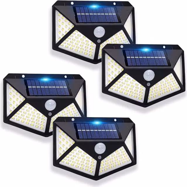 Garden Gear 100 LED Solar Motion Sensor Security Light in Black