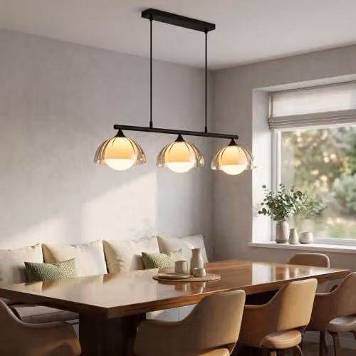 Netlighting Eva Bar Pendant Ceiling Light in Matt Black with Smoke Glass Shade, 3x G9 Sockets, W/D/H: 70 x 20 x 120 cm – 2