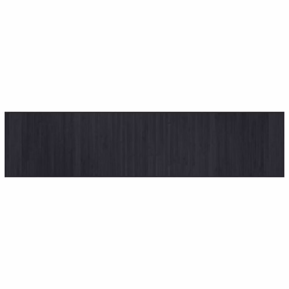 Berkfield Home Rectangular Bamboo and Polypropylene Rug in Black, W: 70 cm, L: 300 cm – 2