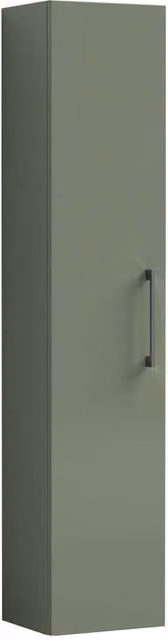 Balterley Bramshall Modern Wall Mounted Tall Storage Unit with Soft Close Hinged Doors in Matt Green, W: 30 cm