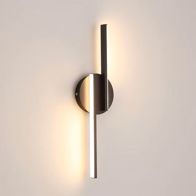 GOECO Modern LED Wall Light, Black Aluminium Up and Down Bar Lamp with 3000K Warm White Light