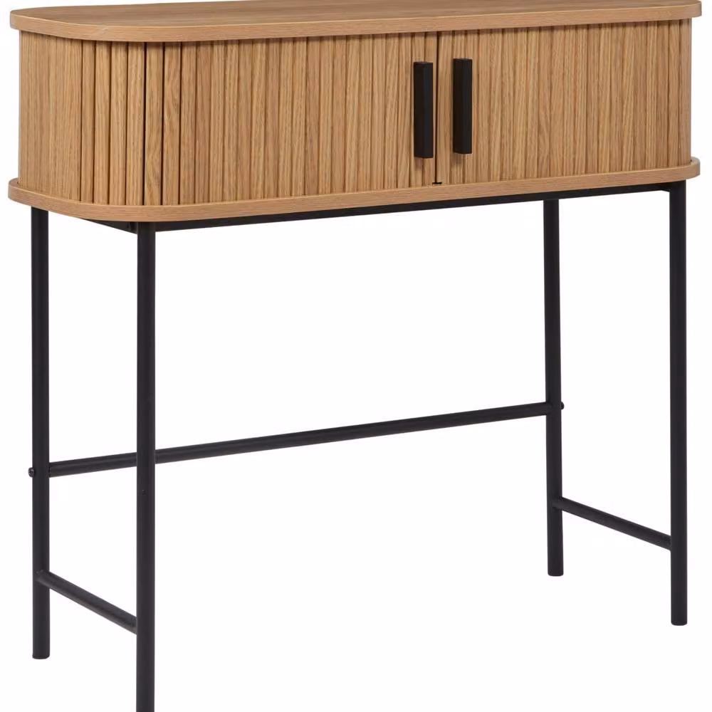 Wyld and Coco Retro Console Table in Light Brown and Black – 2