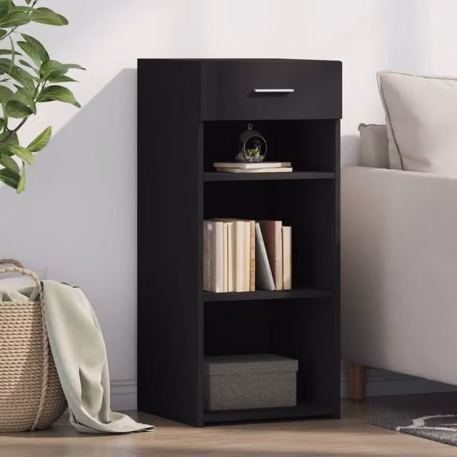 Berkfield Home Modern Black Matt Sideboard, W/D/H: 40 x 42.5 x 93 cm