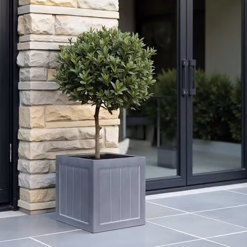IDEALIST Grey Reinforced Stone Square Planter, 37 cm – 9