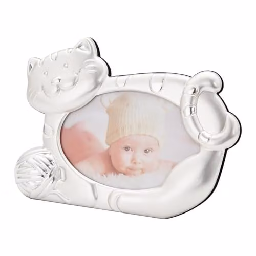 Happy Homewares Silver Metal Oval Picture Frame with String Ball Decor, Holds 3 x 5 inch Photograph