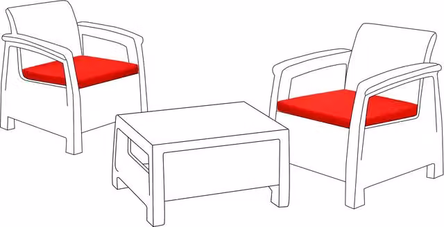 Keter Red Outdoor Rattan Chair Cushion Set, 2 Square Polyester Seat Pads