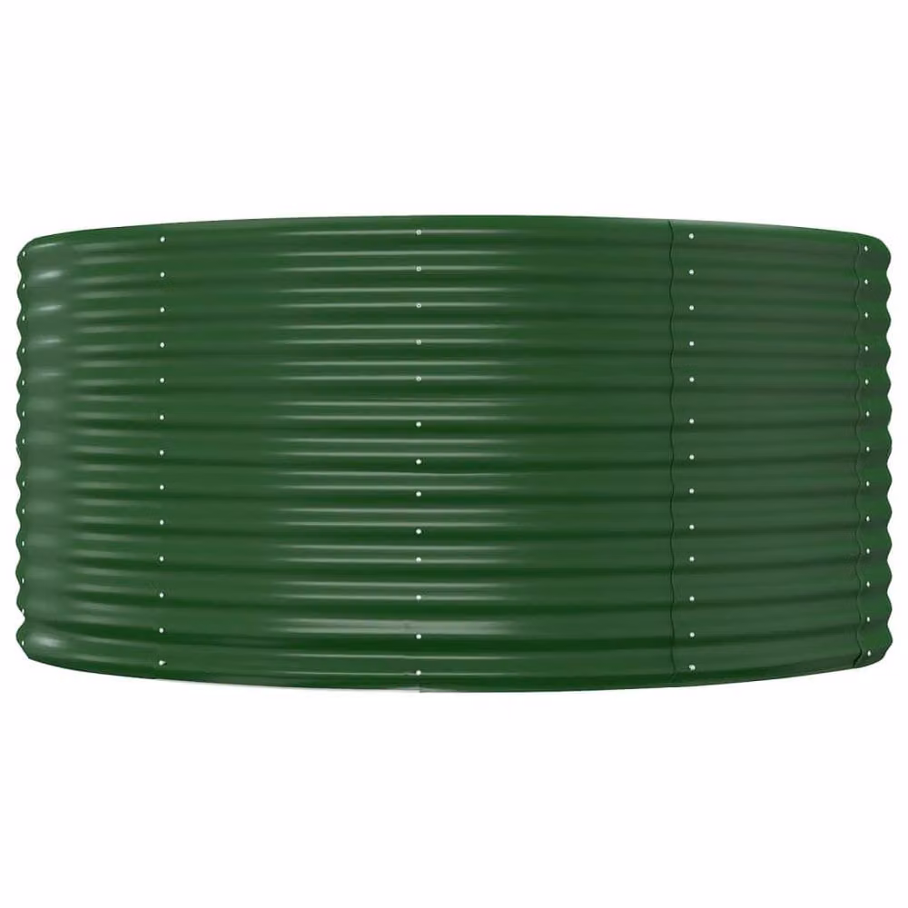 Berkfield Home Garden Green Powder-coated Steel Raised Bed W/D/H: 140 x 140 x 68 cm – 3