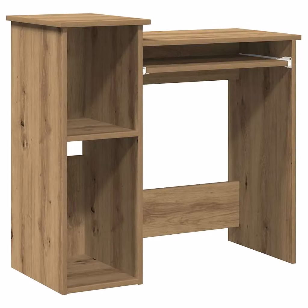 Berkfield Home Computer Desk with Shelves in Artisan Oak Brown, W/D/H: 84 x 40 x 78 cm – 2