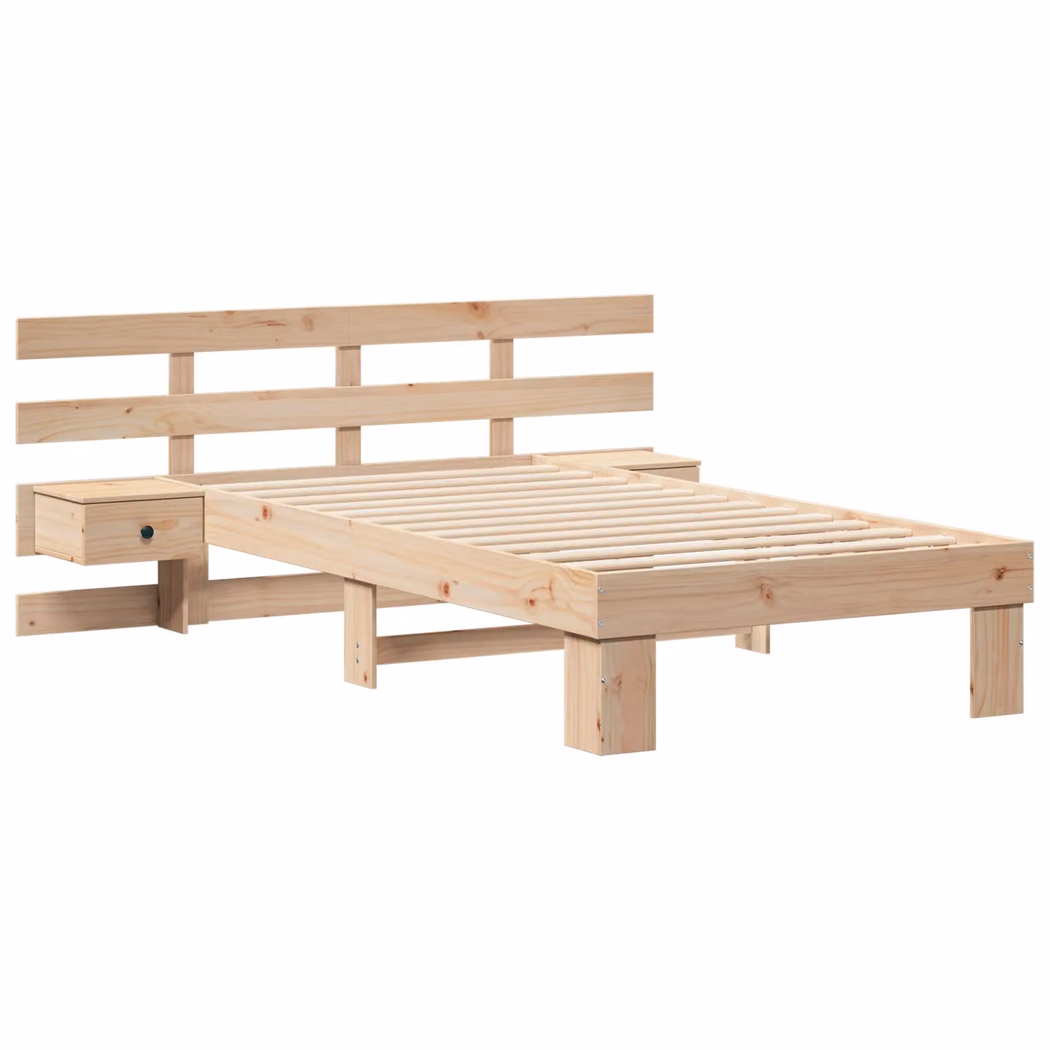 Berkfield Home Modern Solid Pine Wood Bed with Drawer in Brown, W: 90 cm, L: 190 cm – 2