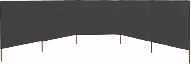 Berkfield Home Durable 5-Panel Fabric Wind Screen Paravent in Anthracite Dark Grey, W: 600 cm, H: 80 cm