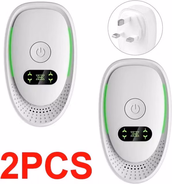 Spetlek 2x White Plug-in Negative Ioniser Air Purifiers for Bedrooms and Smokers, W/D/H: 100 x 15 x 15 cm