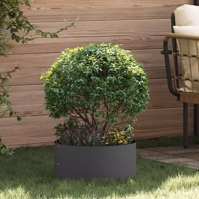 Berkfield Home Large Black Metal Planter Pot – 1
