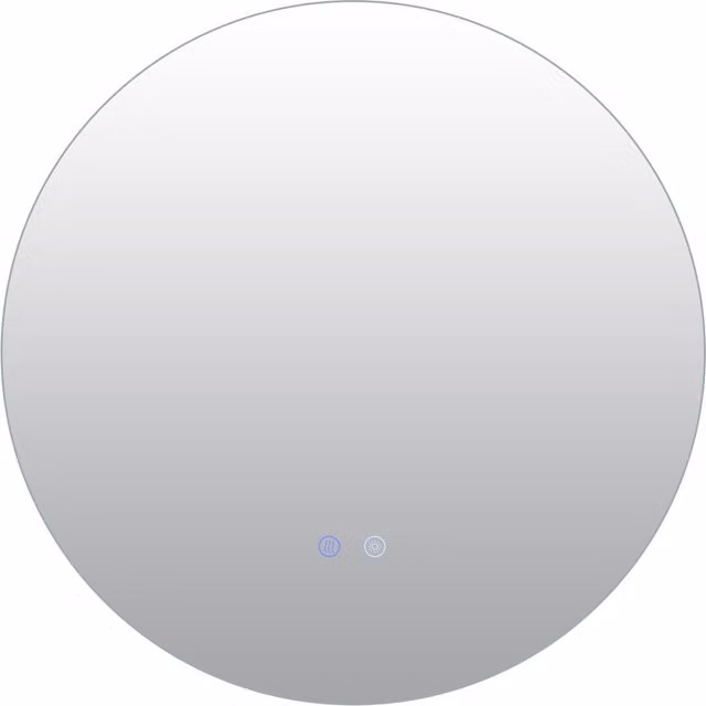 Costway Round Tempered Glass LED Lighted Wall Mirror with Touch Switch in Silver